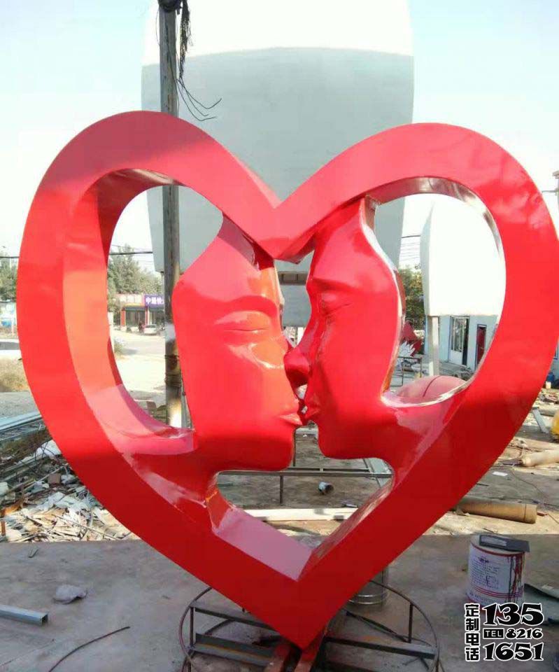 公園廣場(chǎng)玻璃鋼親親愛心雕塑 公園廣場(chǎng)玻璃鋼親親愛心雕塑