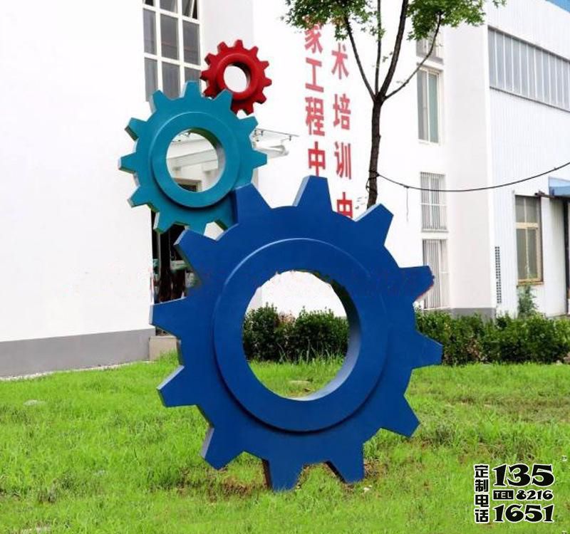 學校創意玻璃鋼鑄造齒輪雕塑 學校創意玻璃鋼鑄造齒輪雕塑