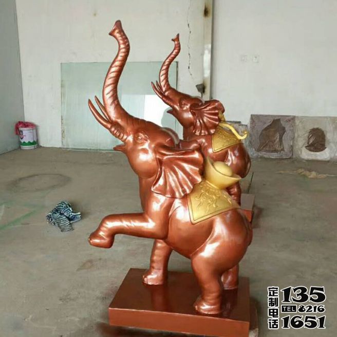 庭院玻璃鋼仿銅鎮(zhèn)宅招財大象雕塑 庭院玻璃鋼仿銅鎮(zhèn)宅招財大象雕塑