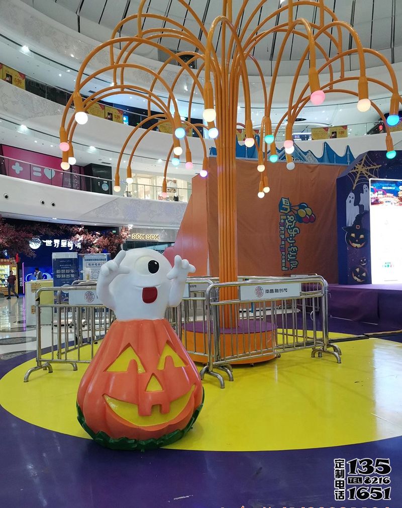 游樂(lè)園玻璃鋼卡通搞怪南瓜雕塑 游樂(lè)園玻璃鋼卡通搞怪南瓜雕塑