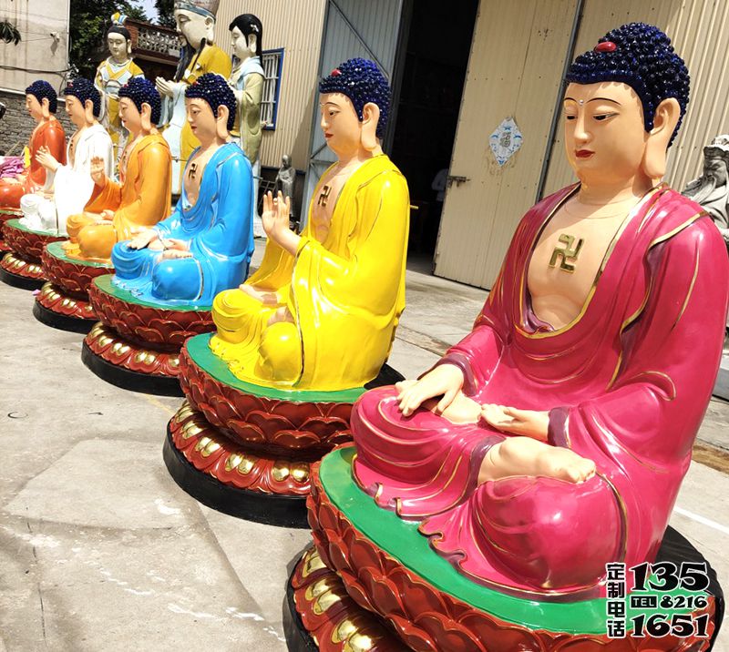 景區(qū)大型玻璃鋼彩繪佛像三圣佛雕塑 景區(qū)大型玻璃鋼彩繪佛像三圣佛雕塑