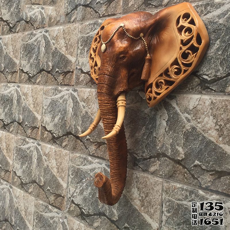 景區庭院創意玻璃鋼墻壁上的頭像景觀大象雕塑 景區庭院創意玻璃鋼墻壁上的頭像景觀大象雕塑