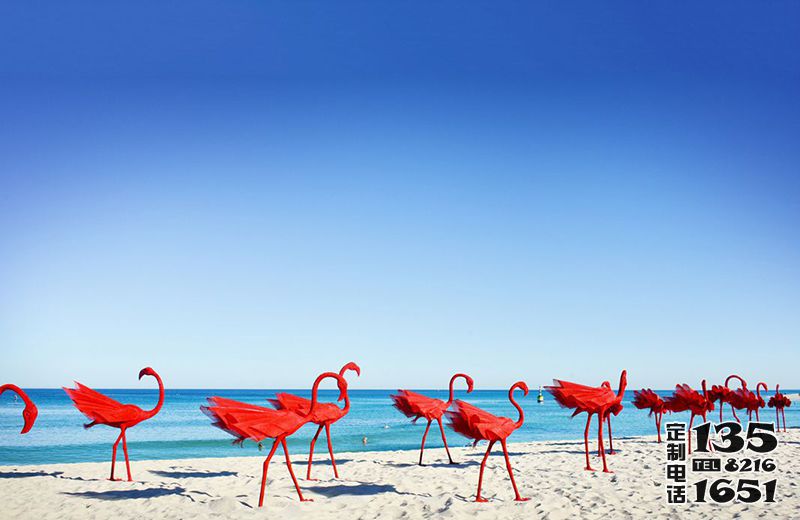 海邊玻璃鋼創意火烈鳥雕塑 海邊玻璃鋼創意火烈鳥雕塑